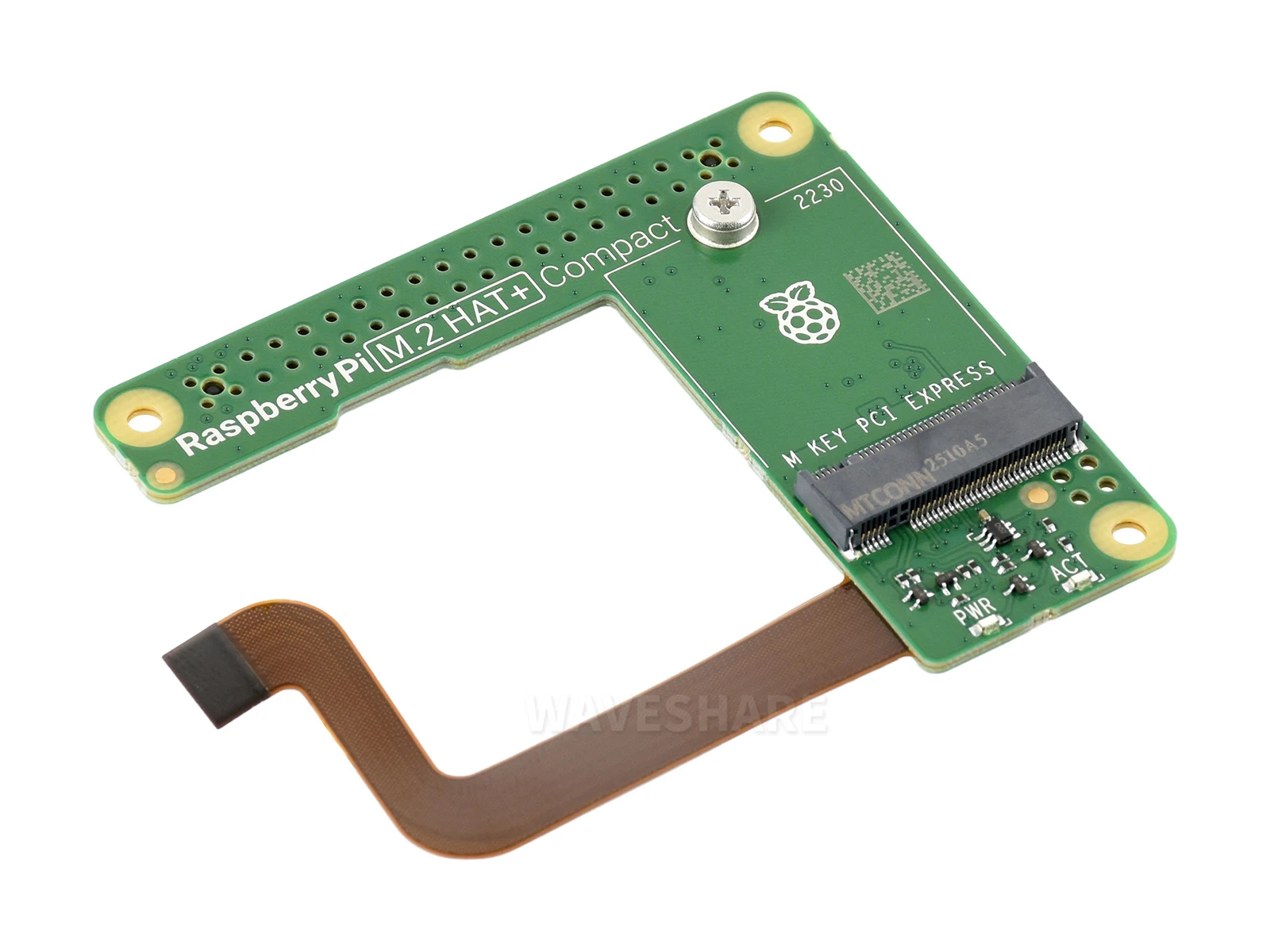 

Raspberry Pi M.2 HAT+ Compact - Official PCIe to M.2 NVME SSD Adapter for Raspberry Pi 5 with 2230 Support & Fan Compatibility