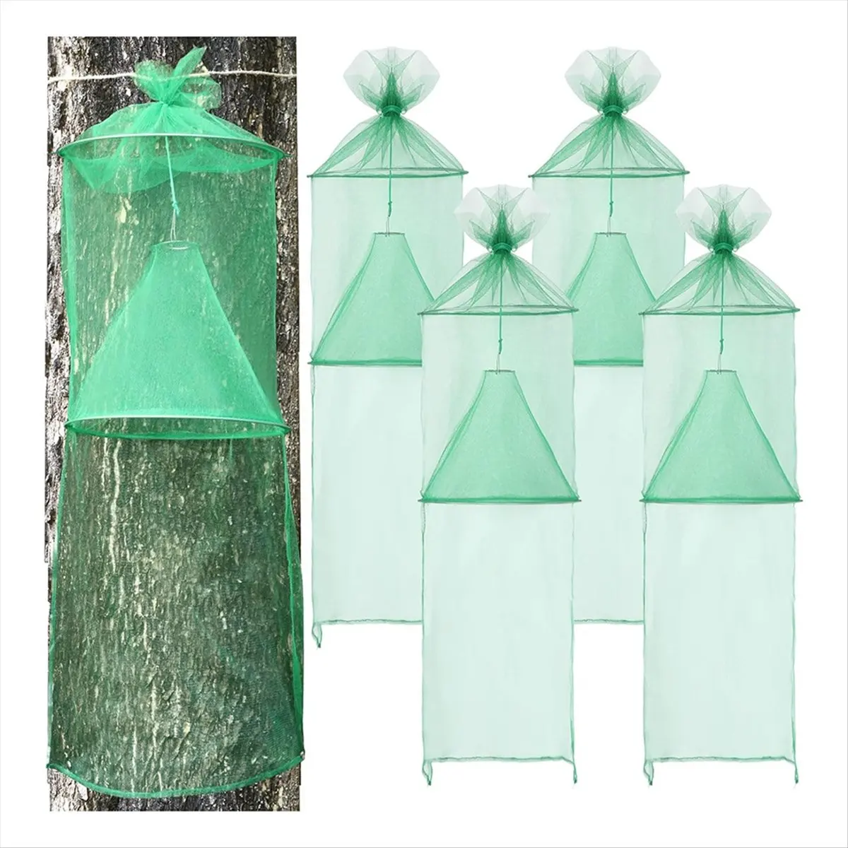 A20M 4 Pack Spotted Lanternfly Traps Lantern with Rope and Nails Effective Way to Catch Lantern Flies and Nymphs Set 1