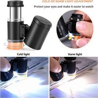 Portable 60X Mini Pocket Microscope LED UV Light Handheld Jewelers Eye Loupe Identification Antique Scale Magnifying Glass