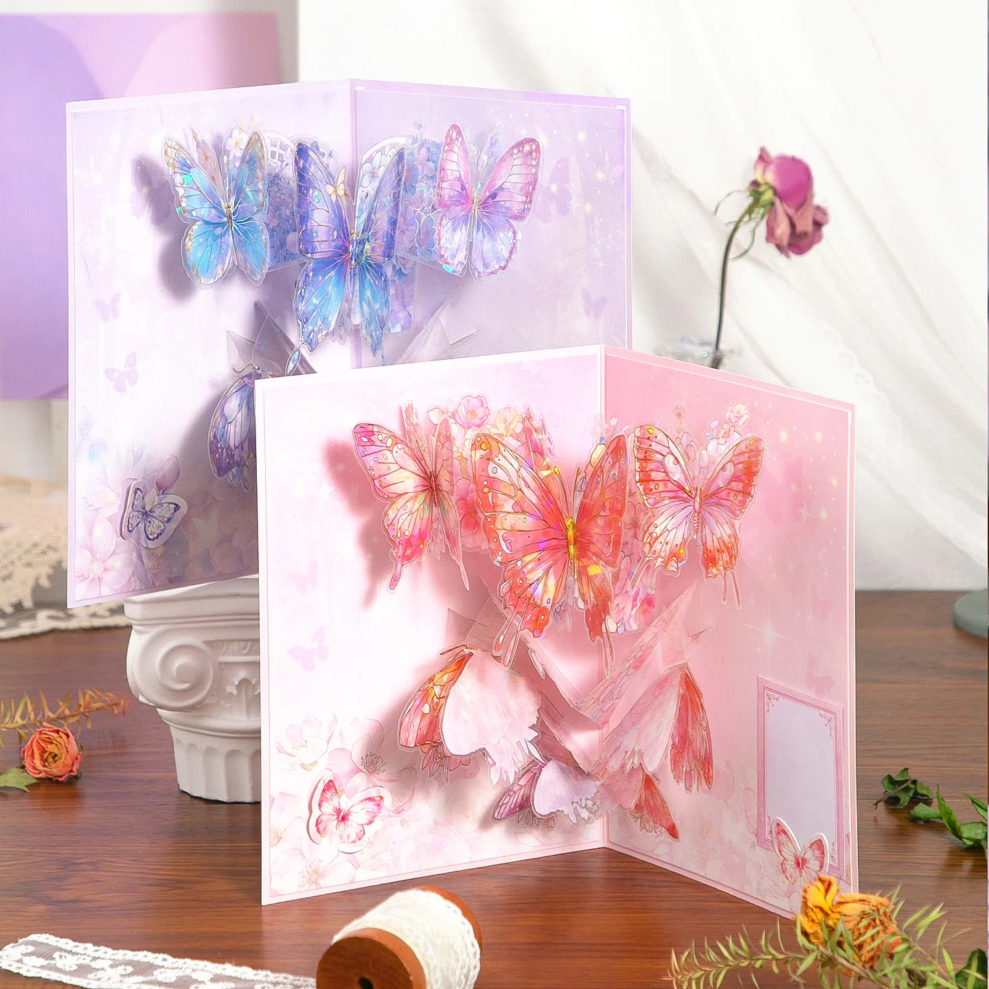 

3D Butterfly Pop-up Card Handmade Papercut Gift for Mother's Day, Teacher, Valentine's Day - All Occasions with Envelope