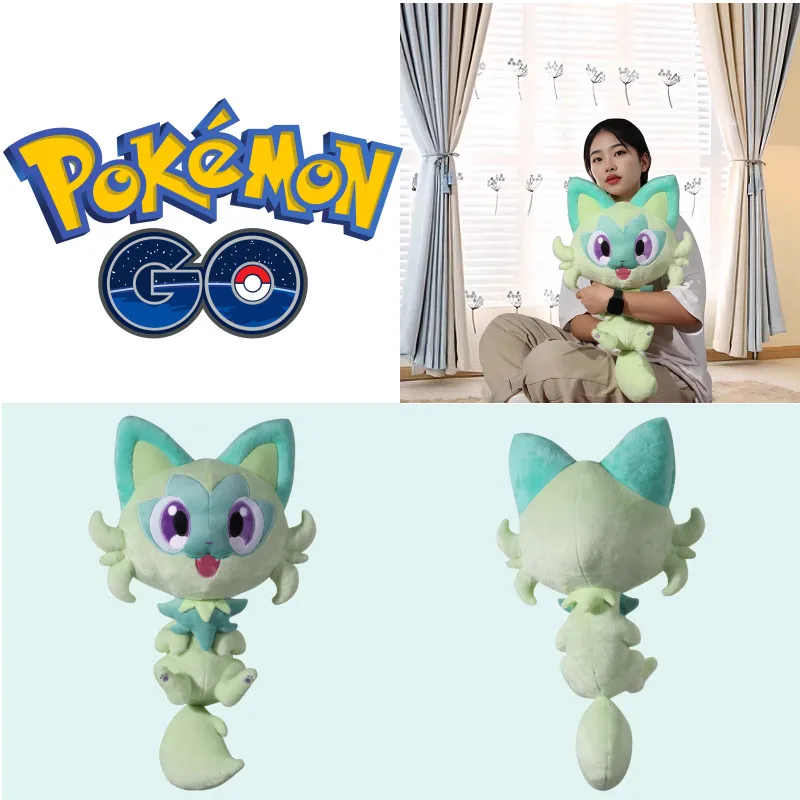 

48 см оригинальная плюшевая кукла Sprigatto Pokemon аниме Kawayi Meowscarada ‌ Плюшевые детские подушки, украшения, праздничные подарки