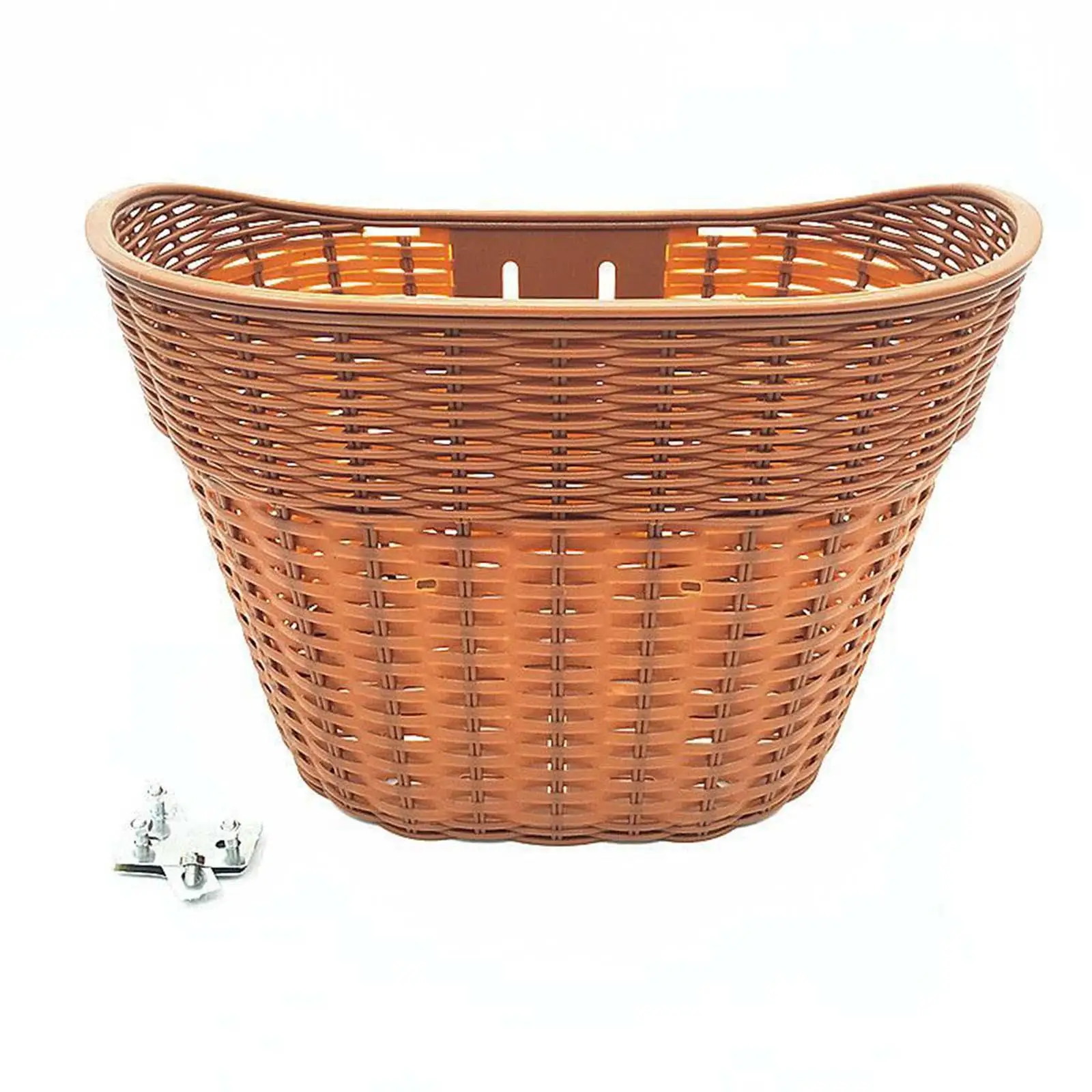 Bike Basket Bicycle Storage Baskets Carrier Pannier Removable Imitation Rattan Handlebar Basket for Women and Men Bike Accessory