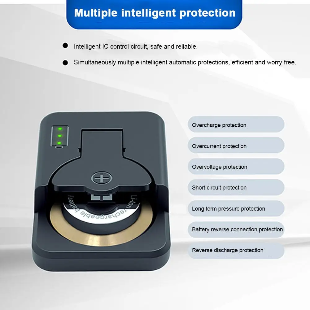 Pengisi daya baterai koin untuk LIR2032 LIR2025 LIR2016 LIR2450 Dock pengisi daya baterai tombol USB C ringan dan dapat diandalkan K6P8