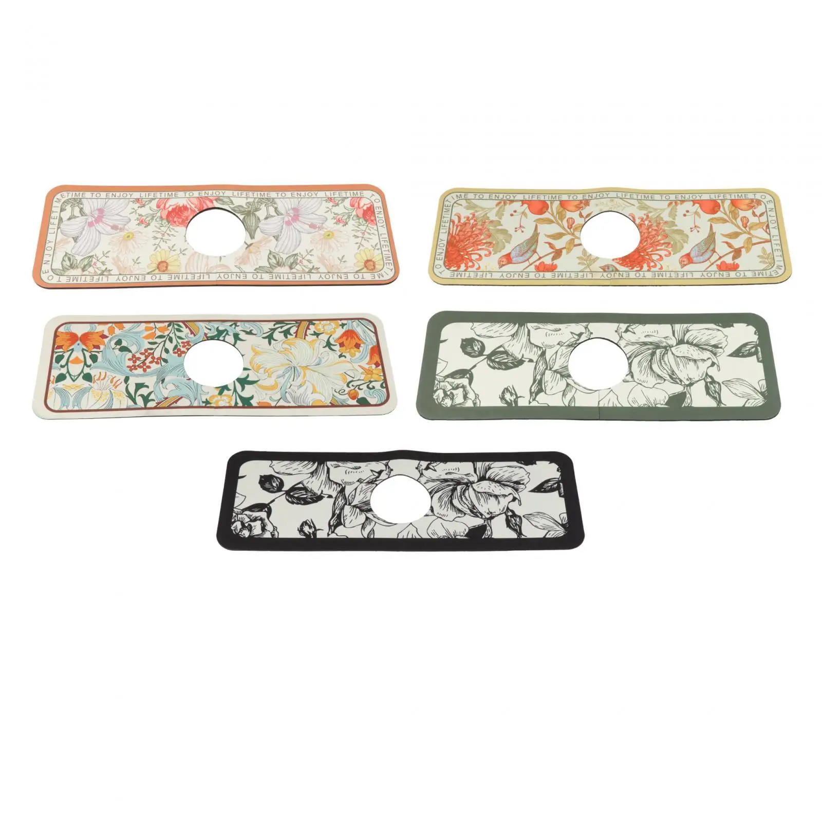 Фотофон для кухонной раковины с цветочным дизайном, противоскользящая подложка, 38x18 см