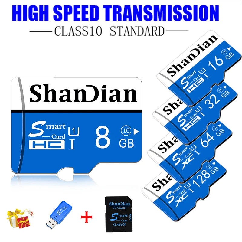 Carte mémoire flash Mini TF d'origine, carte SD grande capacité, 32 Go, 64 Go, 128 Go, 10 cartes mémoire haute vitesse pour PC, téléphone, appareil photo