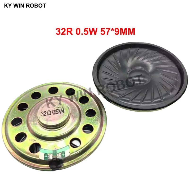 

2pcs/lot High Quality New Ultra-thin speaker 32 ohms 0.5 watt 0.5W 32R speaker Diameter 57MM 5.7CM thickness 9MM