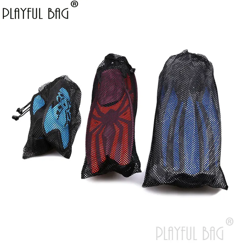 Fin storage nylon mesh bag portable quick-drying mesh drawstring pocket Diving fins bag E256