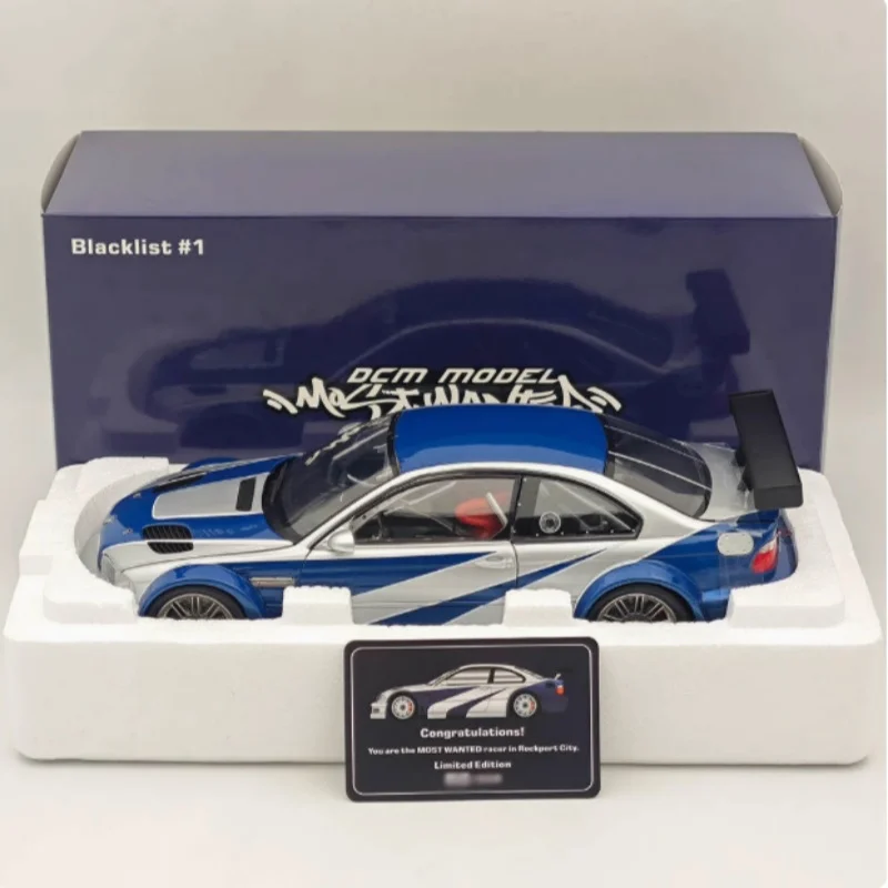 1:18 متوفر في المخزون M3 GTR E46 نموذج سيارة محاكاة مصغر مصنوع من خليط معدني، تمثال للكبار، لعبة للأولاد، هدية عيد ميلاد للأطفال