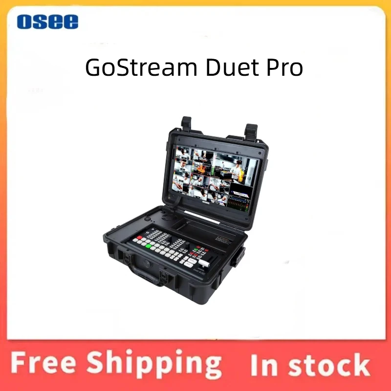 All In One Live Production Studio Osee GoStream Duet Pro Multi Camera Switcher Support NDI SRT RTMP Stream XLR Audio Input