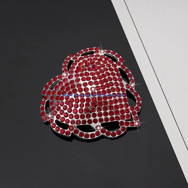 E56a 1pair فطائر لاصقة للنساء القابلة لإعادة الاستخدام تغطي حوض الراين في القلب بتلات الثدي للمهرجانات ، والهتاف ، والملابس #2