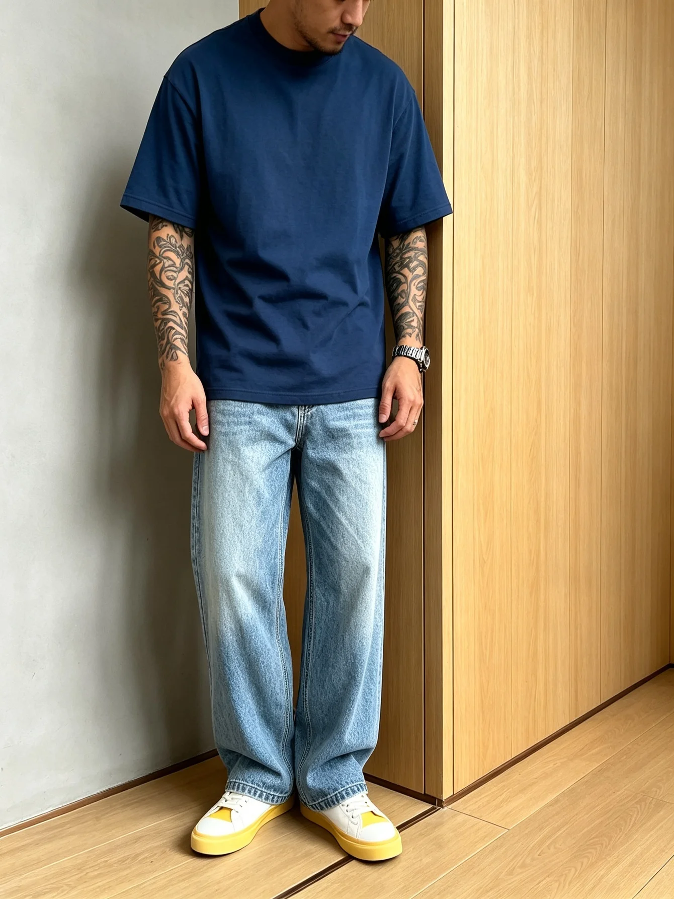 Sand Faded Y2K Trendy American Street Straight Stretch Denim Trousers Reinforced Pocket Edges Youth Urban Trend, Lovely Birthday