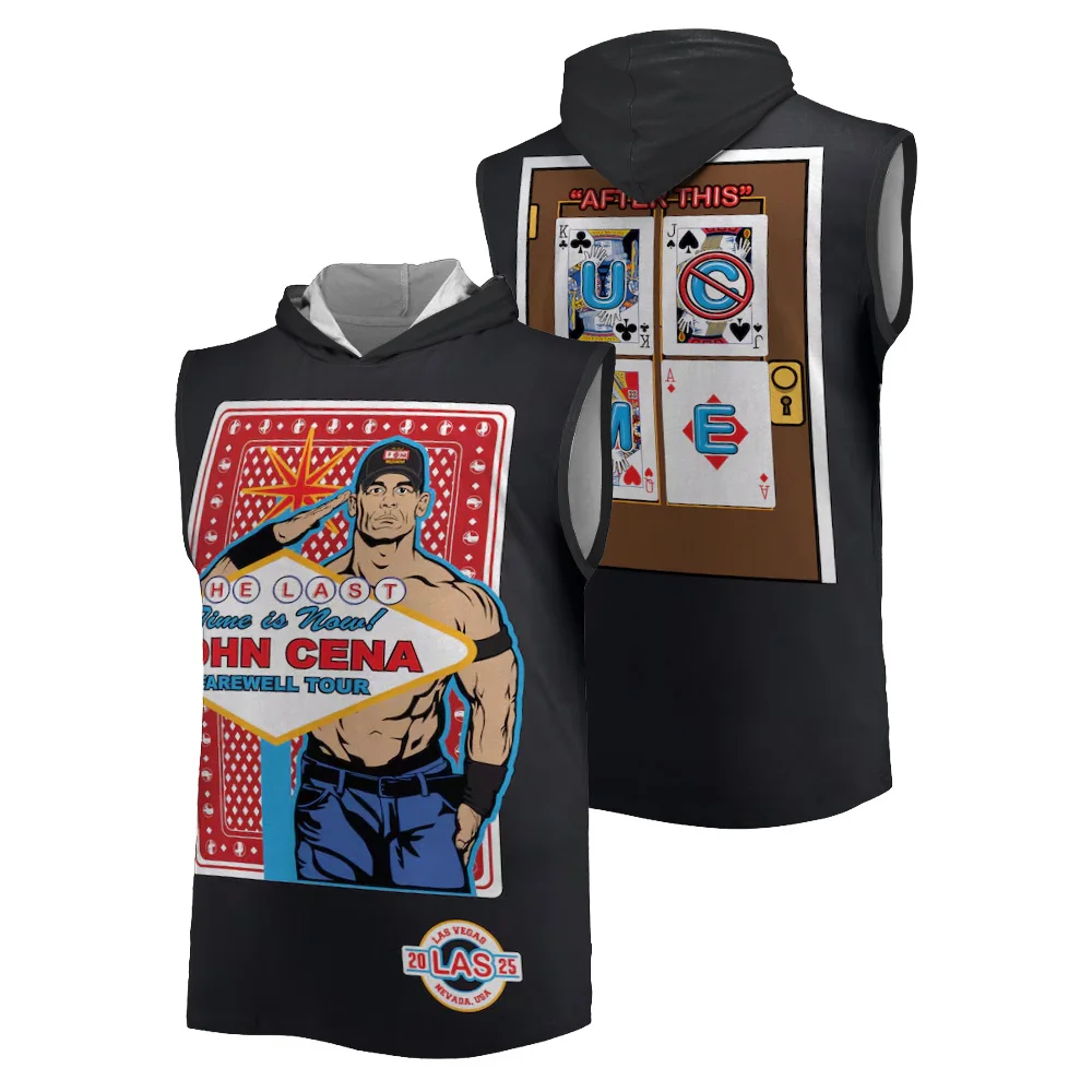 

John Cena 2025 Las Vegas Farewell Tour T-shirt, WWE Summer 3D Printed hooded vest Outdoor sports and fitness breathable tank top