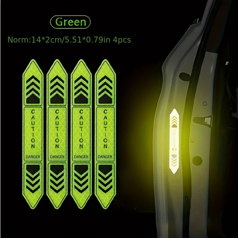 High-Reflective Door Stickers - Diamond-Level Enhanced Body Visibility with Arrow Design for Nighttime Safety Decals