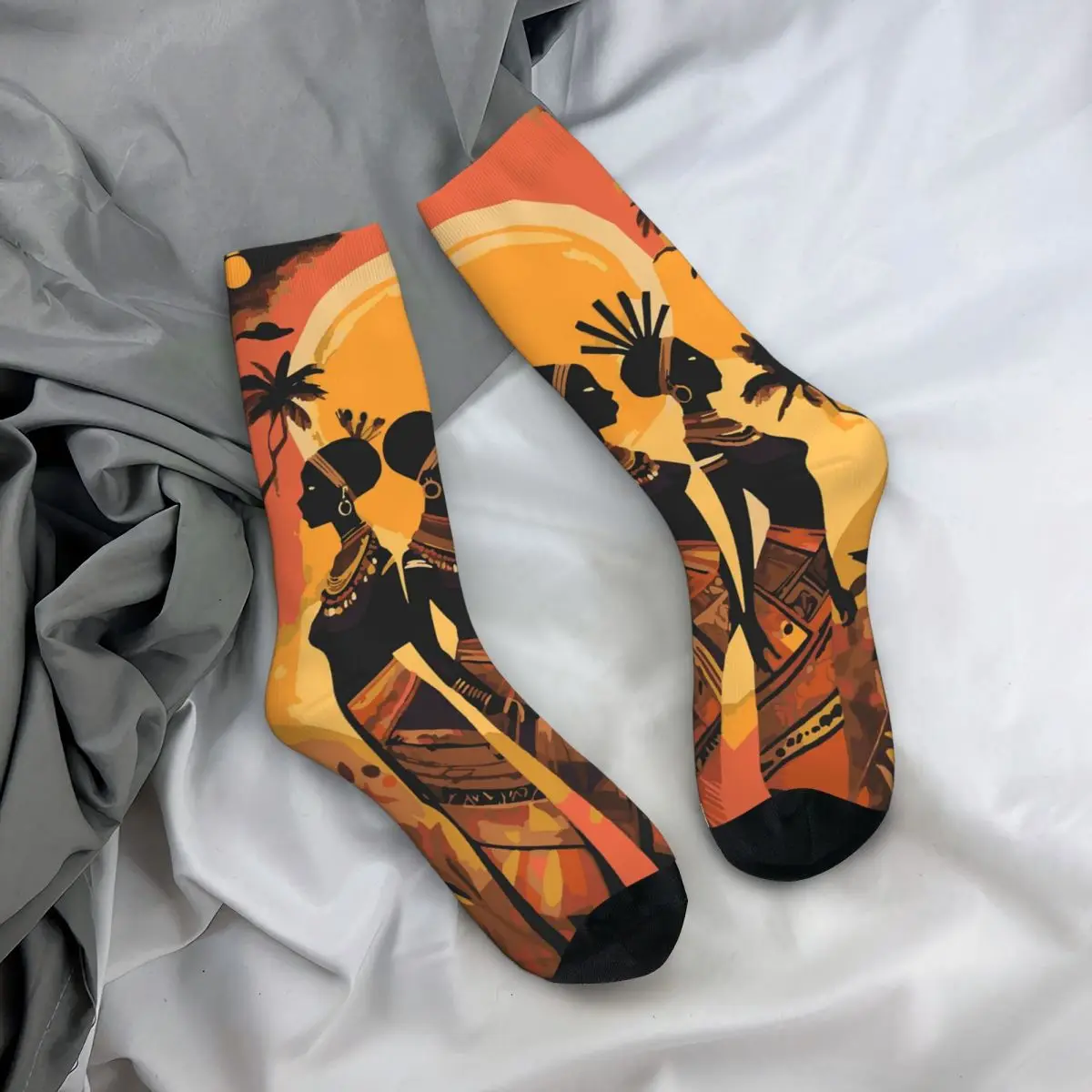 

Всесезонные чулки для экипажа, носки в африканском племенном стиле, длинные носки в стиле Харадзюку, аксессуары для мужчин и женщин, подарок