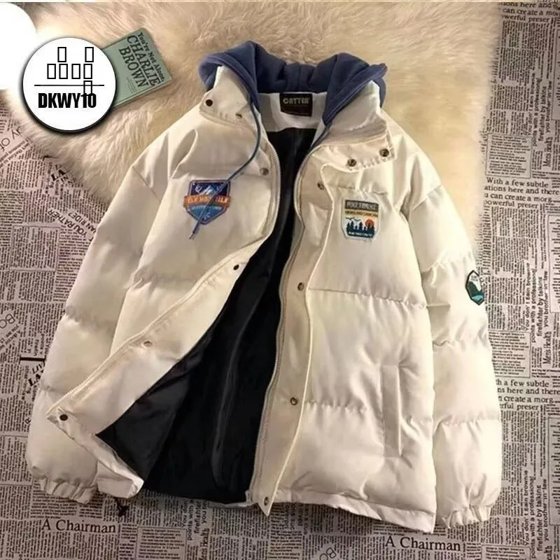 معطف شتوي للرجال من Thiened Fce مبطن بالخبز من القطن Jaet Hip Hop Sle تصميم بسيط من ألياف البوليستر طويل Sve سحاب C...