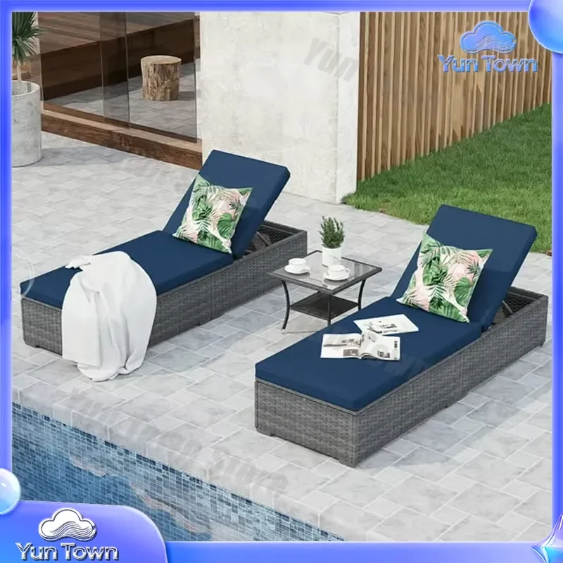 Nordic Style Villa Garden Furniture for Outdoor Leisure Chaise Lounge Sun Lounger Swimming Pool Chairs Patio Deck Backyard