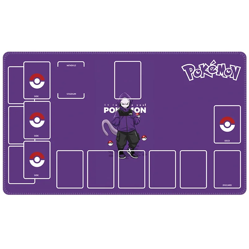 Pokemon PTCG Play Mat Super Cute Jigglypuff Mew Gengar Snorlax Pikachu Figures Games Mat Duel Plate Rubber Card Mat Mouse Pad