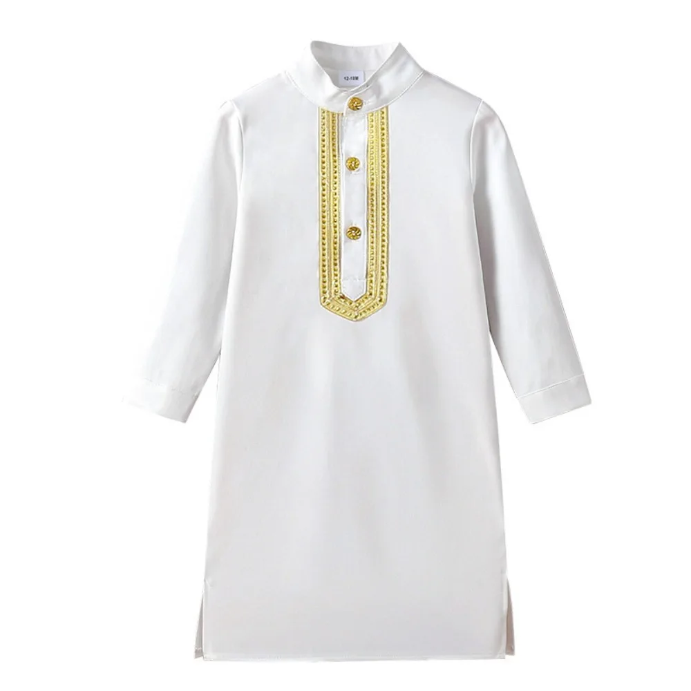 ¡En stock! Conjunto de Thobe bordado paquistaní: disfraz de adolescente para niños de estilo árabe para mercados de Oriente Medio