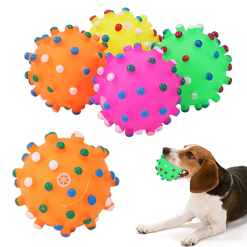 Spike Ball Sounding Toy Dogs Molar Teeth Cleaning Small Spike Ball Pet Dog Toys Bite-Resistant Toys Puppy Toy Dog Chew Toys