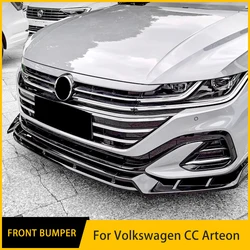 For Volkswagen Passat CC Arteon Accessories 2021 2022 2023 4Pcs Car Front Bumper Split Lip Body Kit Spoiler Diffuser Deflector