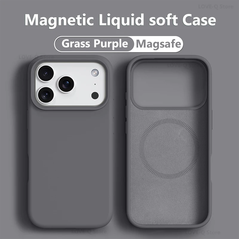 Original Magnetic For MagSafe Phone Case For iPhone 17 16 15 14 13 12 Pro Max 16 Plus 17Pro 17 17Air Soft Liquid Silicone Cover - view 6