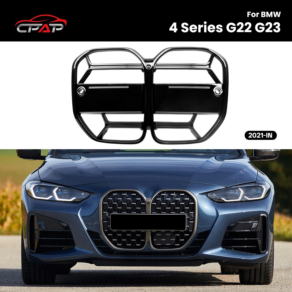 

Front Bumper Kidney Car Hood Grille ABS Gloss Black Front Grills For BMW 4 Series G22 G23 CS Style 2021-IN