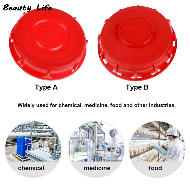 16.3CM Double Hole Tote Tank Lid Breath Cover Fitting IBC Ton Barrel Cover Cap With Gasket With Venting Ton Barrel Plastic Cover