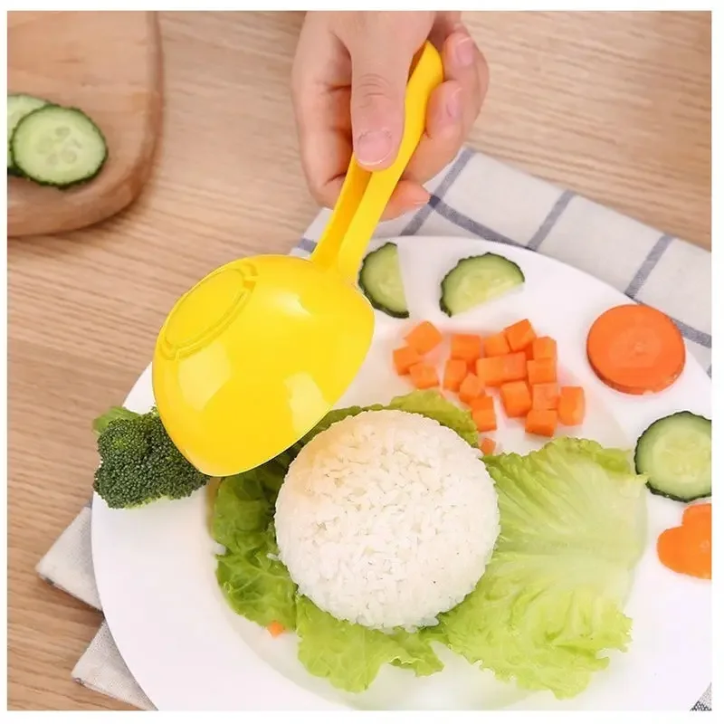 Sushi Mould Children's Bento Accessories Semi Round Rice Vegetable Roll Mould Non Stick Hollowed Spoon Out Kitchen Tools