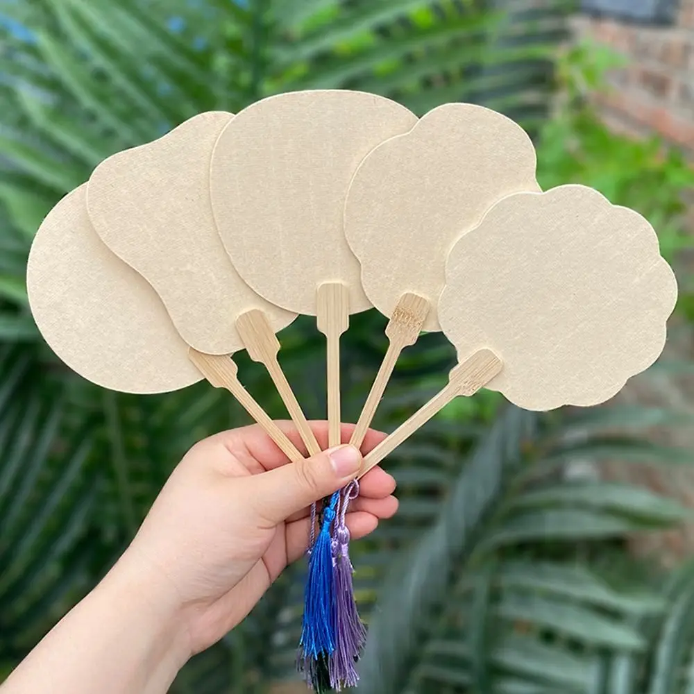 

Art Hand Fans Chinese Style Mini Graffiti Fans Round Xuan Paper Blank Painting Fans Handmade Thicken Paper Hand Fan Hanfu