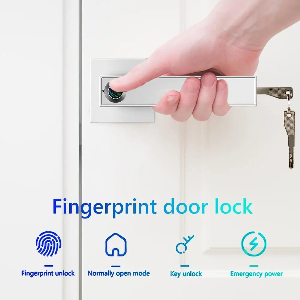 

Electronic Smart Lock Semiconductor Biological Fingerprint Handle Key Lock Unlock Door Detect for Home Office