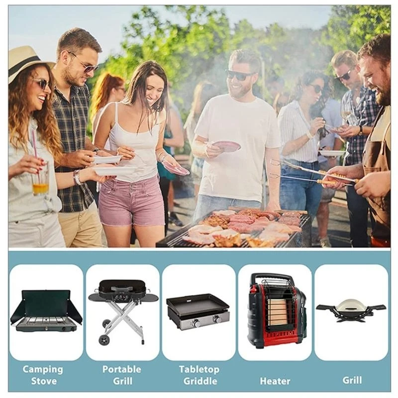 

6-футовый адаптер для пропанового шланга, преобразователь шланга Antibite для различных видов приготовления пищи на открытом