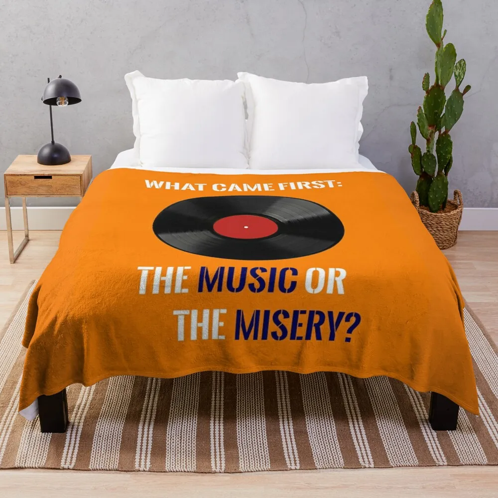

What Came First: The Music or The Misery High Fidelity Quote Throw Blanket blankets and throws Picnic Blanket