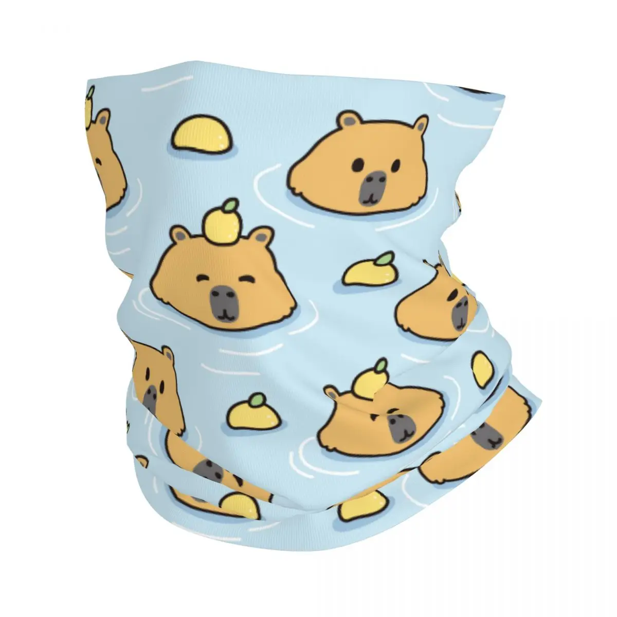 Cute Capybara With Lemon Thin Wrap Scarf Bandana Neck Gaiter Face Cover Headband