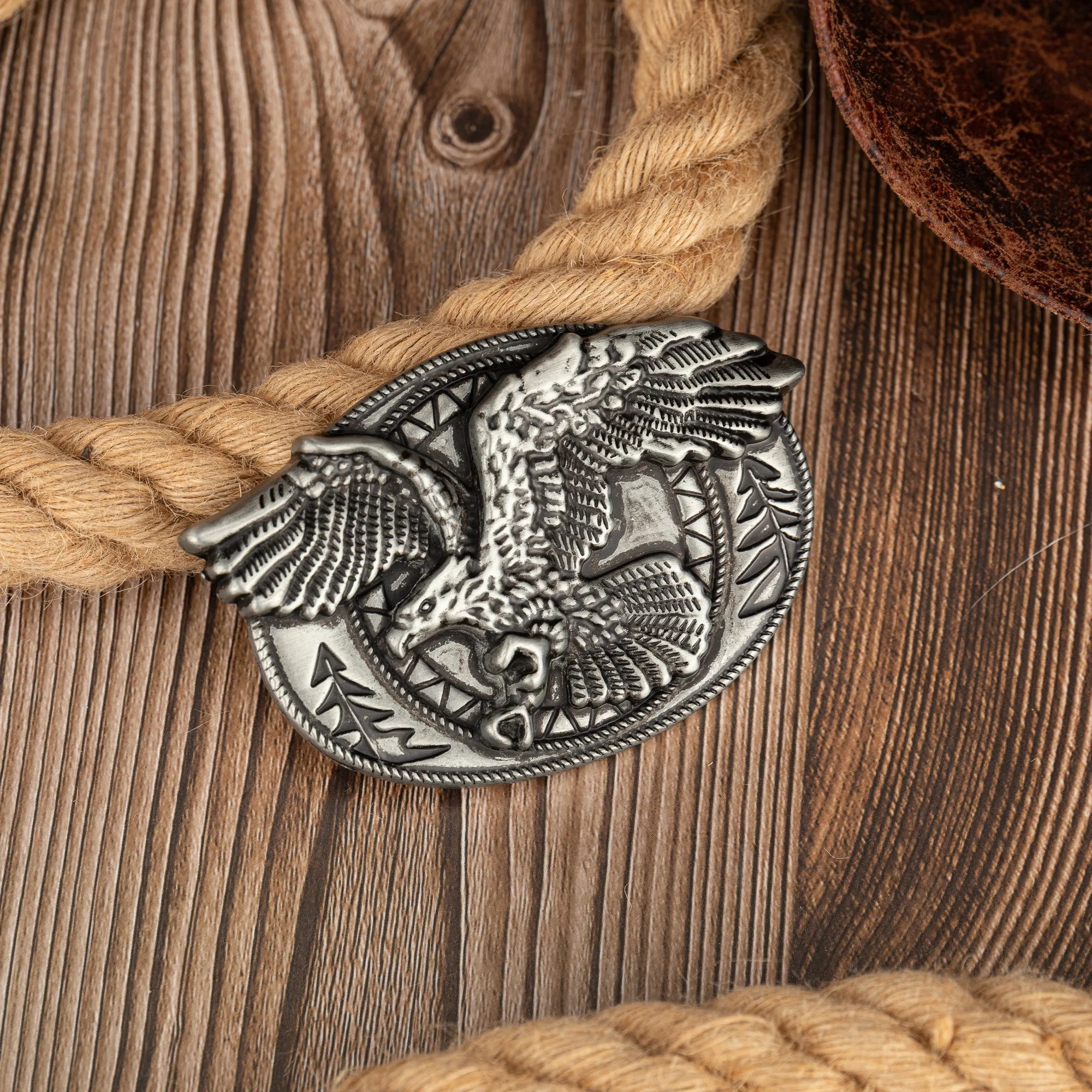 1 Oval Winged Eagle Buckle, Retro Fashion Western Men's Novelty Belt Buckle, Viking Style Can Be Matched With Any Style Belt, Se
