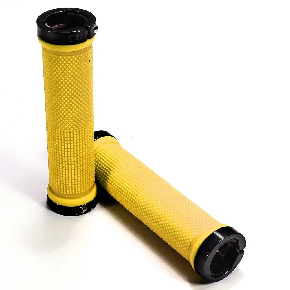 

A Pair of Bike Handlebar Grips Orange 12Cm Non-Slip Rubber and Aluminum Alloy for Mountain Road Folding Bicycles Design
