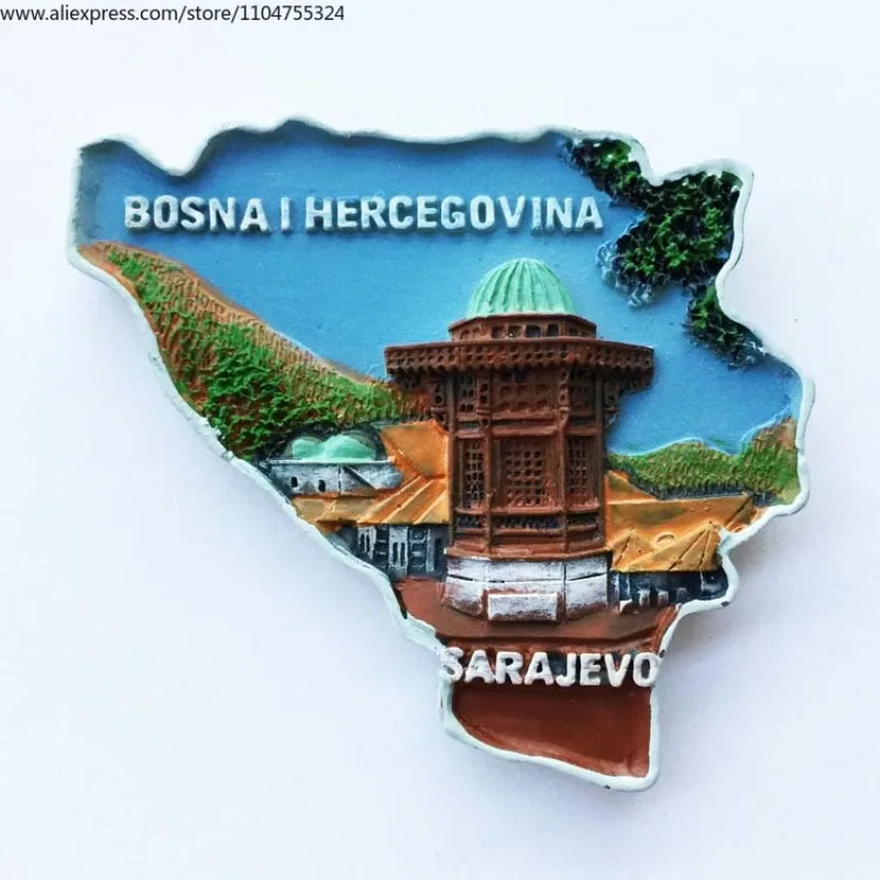 Sarajevo، عاصمة البوسنة والهرسك، مسجد Gzhuser Reberg، هدايا تذكارية للسياحة المناظر الطبيعية، ملصقات الثلاجة