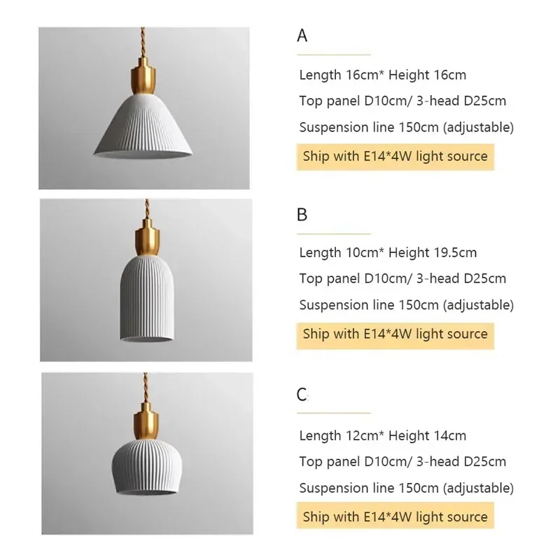 Nordic Minimalist Ceramic Pendant Light Retro Creative Decoration Bedroom Living Room Dining Room Study Lighting