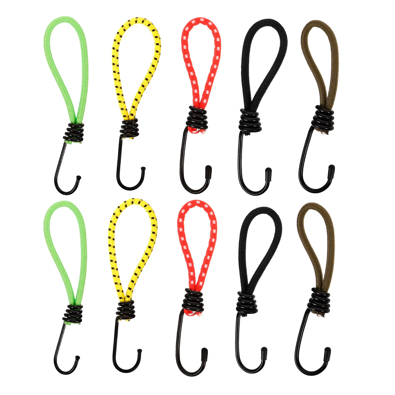 

10 Pcs Outdoor Tent Accessories Rubber Straps Tents Net Curtain Ground Nail Peg Hooks Elastic Rope Buckle for