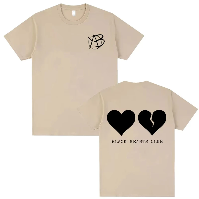 Singer Yungblud Black Hearts Club T-shirt Men Women Rock Vintage Oversized Short Sleeve Tshirt Male Pure Cotton T Shirts