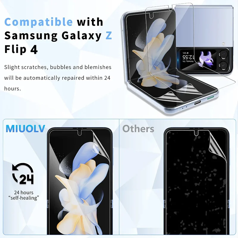 6 IN 1 Tempered Glass Camera Protector For Samsung Galaxy Z Flip 3 5G Soft Fold Screen Front Film Cover For Samsung Z Flip 3