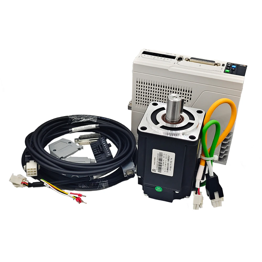 MHCNC 1 PCS/Set M1870 Servo Motor 400W 750W 1000W 220V with brake+ 3M Encoder Cable for CNC Machine Tool AC Servo Motor Driver