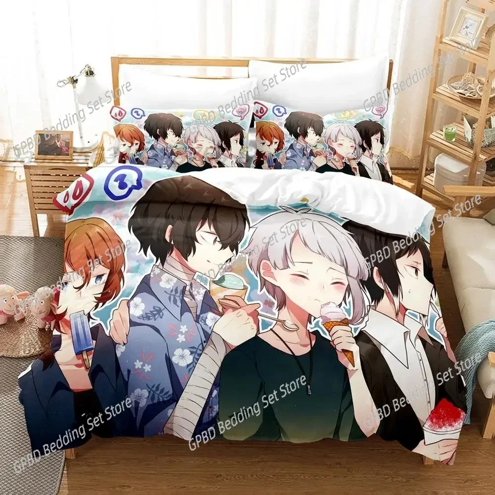 

Bungo Stray Dogs Nakahara Chuuya Bedding Set 3D Printed Suitable for Bedroom Duvet Cover Set With Pillowcases Kids Home Textile