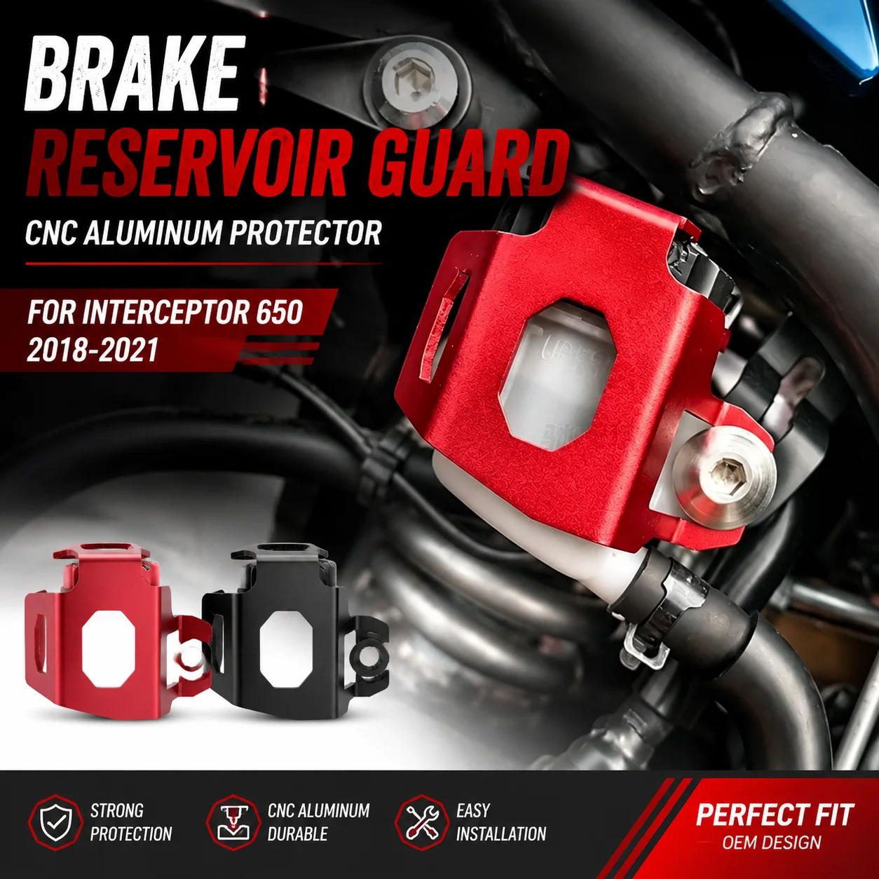 Motorcycle Fluid Reservoir Guard CNC Aluminum Protector Cover For Interceptor 650 Interceptor650 2018 2019 2020 2021 Accessories