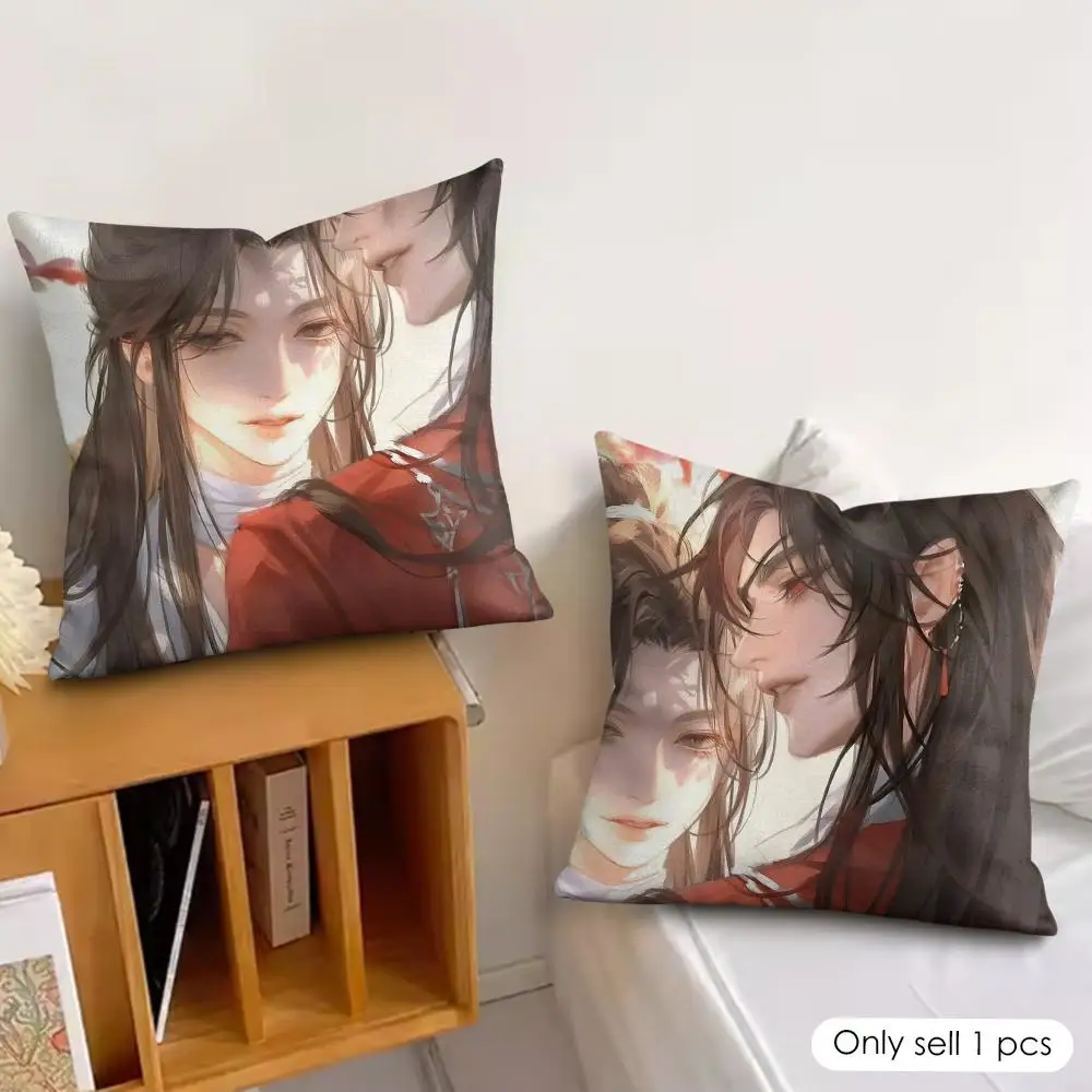 Romantic Heaven O-Officials Blessing Cushion Cover Soft Plush Fabric Double-Sided Printed Pillowcase for All Seasons Home Decor