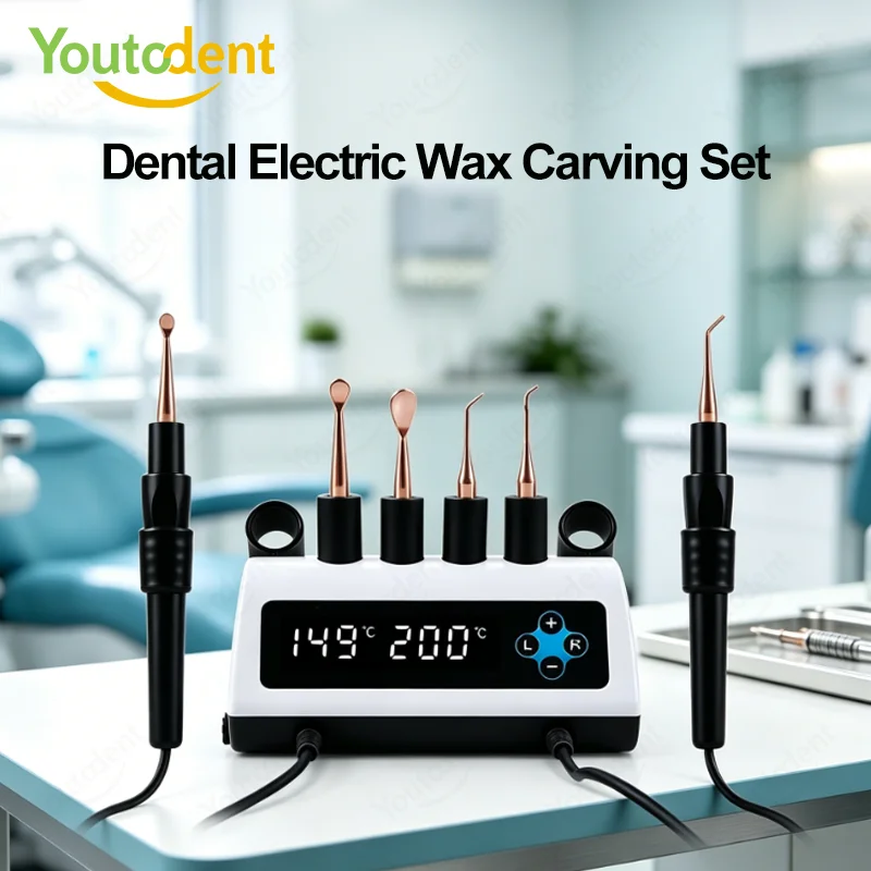 Youtodent Dental Electric Wax Carving Set 6Pcs Carving Tips Electrical Appliances Carving Molding Wax Pen Dentistry Instrument