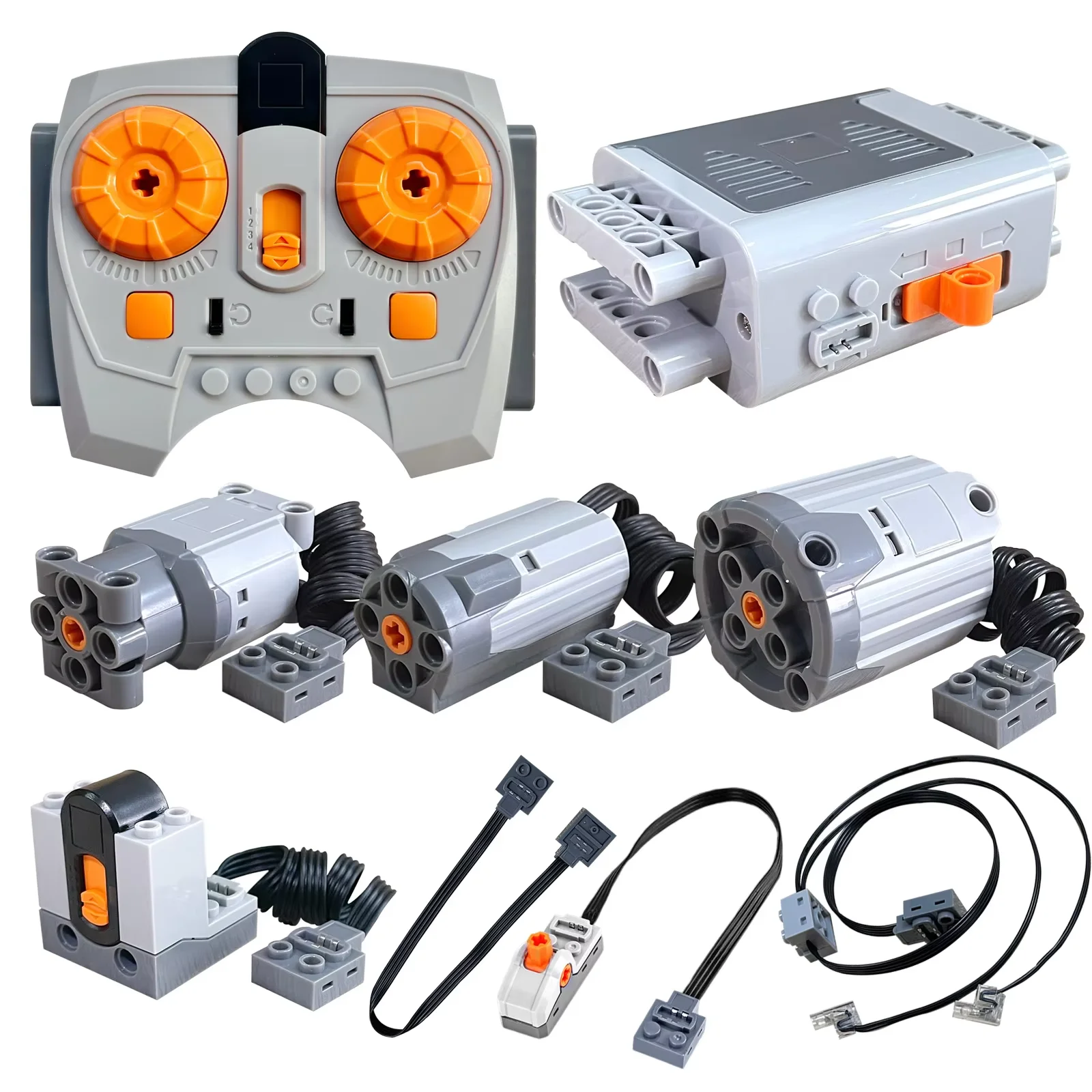 MOS 11PCS Brick Motor Power Function Kit met technische onderdelen Inclusief AA-batterijdoos 2,4g Snelheidsregeling Afstandsbediening Ontvanger 5x motoren - afbeelding 1