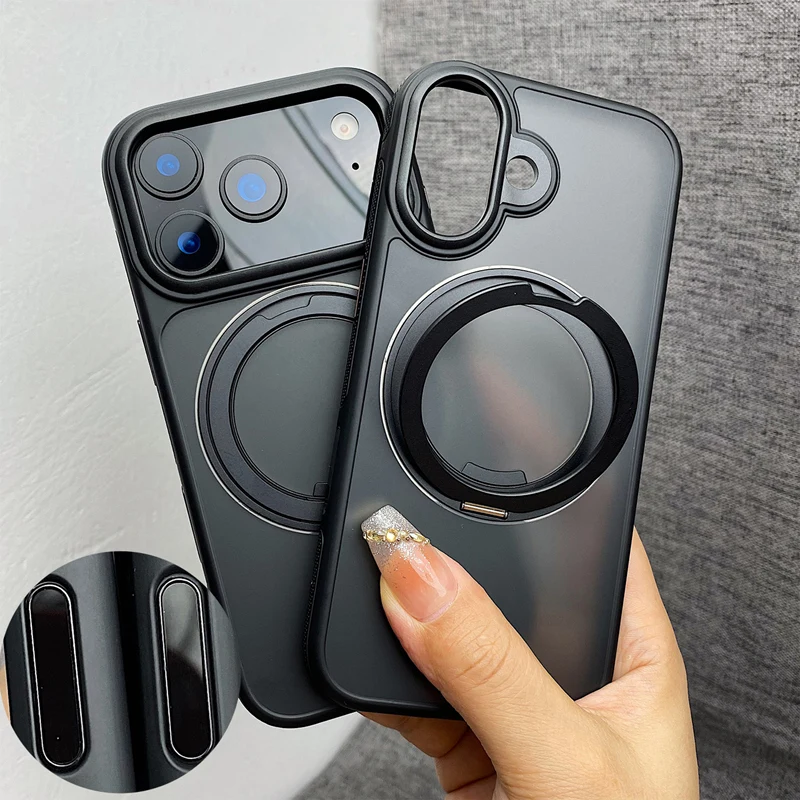 

Чехол MagSafe с кнопкой Active Touch для камеры iPhone 17 17 pro max 16 Pro 15 14 13 Вращающийся кронштейн на 360 градусов Чехол для ПК с беспроводной зарядкой