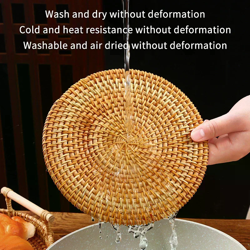 Rattan Heat-Insulating Mat Table Mat Anti-Scalding Pot And Plate Mat High-Temperature Resistant Teacup Mat