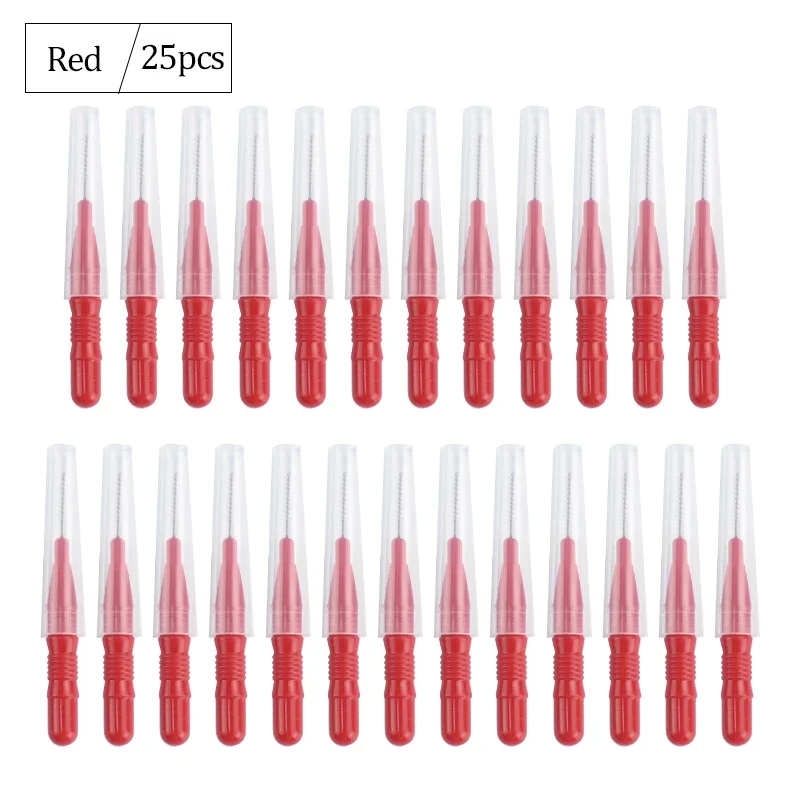 50Pcs/box Interdental Brush Blue/red Brush Clean Between Oral Teeth Toothbrush Dental Cleaning Hygiene Care Tool