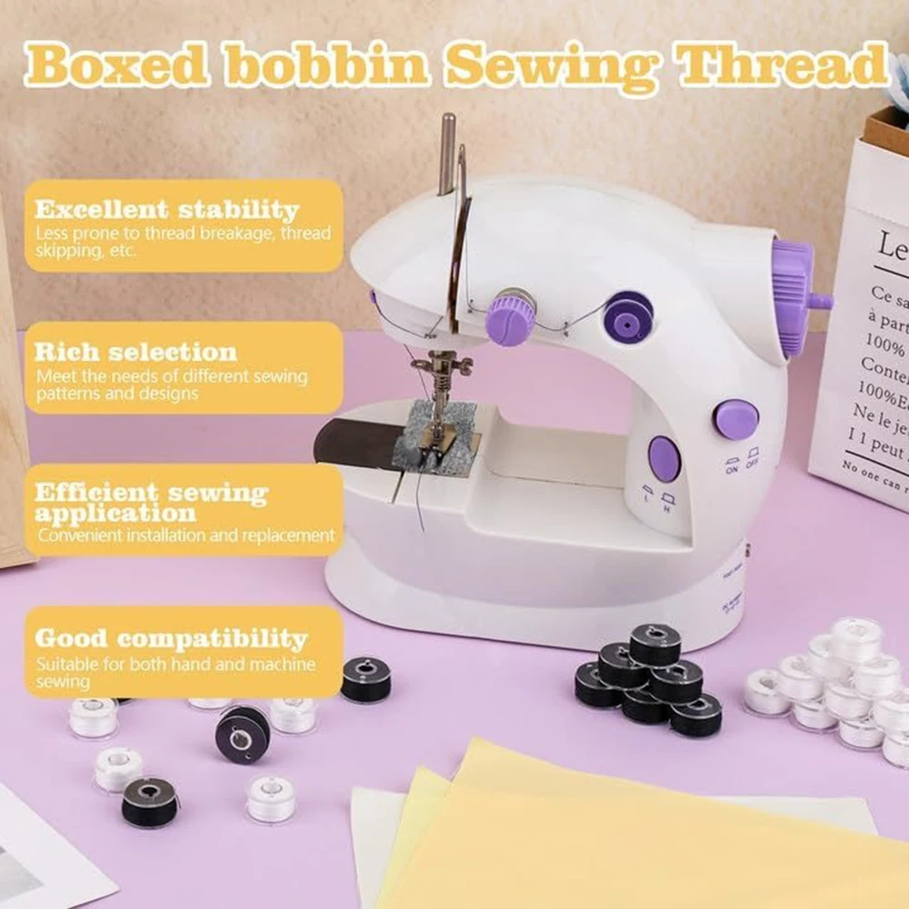 30 قطعة بكرات التطريز الأبيض موضوع البوليستر بكرات مسبقة الجرح البكر المواضيع DIY بها بنفسك التطريز وآلات الخياطة #4